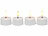 Lunartec 4er-Set LED-Akku-Teelichter mit USB-Ladestation, Fernbedienung, Timer Lunartec 