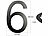 PEARL Hausnummer aus Metall, Nummer 6, 200 x 130 x 2 mm, schwarz PEARL Hausnummern aus Metall