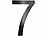 PEARL Hausnummer aus Metall, Nummer 7, 200 x 130 x 2 mm, schwarz PEARL  