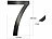 PEARL Hausnummer aus Metall, Nummer 7, 200 x 130 x 2 mm, schwarz PEARL  