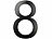PEARL Hausnummer aus Metall, Nummer 8, 200 x 130 x 2 mm, schwarz PEARL Hausnummern aus Metall