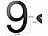 PEARL Hausnummer aus Metall, Nummer 9, 200 x 130 x 2 mm, schwarz PEARL Hausnummern aus Metall