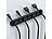 General Office 3er-Set selbstklebende Kabelhalter für 3, 5 und 7 Kabel, schwarz General Office Selbstklebende Kabel-Organizer