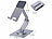PEARL 4er-Set Verstellbarer Tablet- und Smartphone-Arm, 3 Achsen PEARL Faltbare Tablet Ständer für Tablets/Handys, 3 Achsen höhenverstellbar