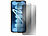Somikon 4er-Set Schutzfolien, gehärtetes Glas,  iPhone 13 ProMax Somikon Schutzfolien aus gehärtetem Glas mit Anti-Spy-Schutz für iPhone, inkl. Installations-Werkzeug