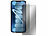 Somikon 4er-Set Schutzfolien aus gehärtetem Glas, iPhone 14Plus Somikon Schutzfolien aus gehärtetem Glas mit Anti-Spy-Schutz für iPhone, inkl. Installations-Werkzeug