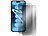 Somikon 4er-Set Schutzfolien, gehärtetes Glas, iPhone 15 ProMax Somikon Schutzfolien aus gehärtetem Glas mit Anti-Spy-Schutz für iPhone, inkl. Installations-Werkzeug