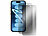 Somikon 4er-Set Schutzfolien aus gehärtetem Glas, iPhone 16 Somikon Schutzfolien aus gehärtetem Glas mit Anti-Spy-Schutz für iPhone, inkl. Installations-Werkzeug
