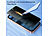 Somikon 4er-Set Schutzfolien, gehärtetes Glas, iPhone 16 ProMax Somikon Schutzfolien aus gehärtetem Glas mit Anti-Spy-Schutz für iPhone, inkl. Installations-Werkzeug