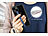 PEARL 2er-Set Universal-Finger-Handyhalterung, Silikon, blau+schwarz, 200 mm PEARL Universal-Finger-Handyhalterungen