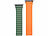 Callstel Armband für Apple Watch, 38/40/41 mm, orange/dunkelgrün/schwarz Callstel Magnetische Apple Watch-Armbänder aus Silikon, doppelseitig wendbar