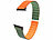 Callstel Armband für Apple Watch, 38/40/41 mm, orange/dunkelgrün/schwarz Callstel Magnetische Apple Watch-Armbänder aus Silikon, doppelseitig wendbar