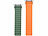 Callstel Armband für Apple Watch, 38/40/41 mm, orange/dunkelgrün/silber Callstel Magnetische Apple Watch-Armbänder aus Silikon, doppelseitig wendbar