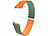 Callstel Armband für Apple Watch, 38/40/41 mm, orange/dunkelgrün/silber Callstel Magnetische Apple Watch-Armbänder aus Silikon, doppelseitig wendbar