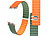 Callstel Armband für Apple Watch, 38/40/41 mm, orange/dunkelgrün/silber Callstel Magnetische Apple Watch-Armbänder aus Silikon, doppelseitig wendbar