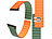 Callstel Armband für Apple Watch, 42/44/45/49mm, orange/dunkelgrün/schwarz Callstel Magnetische Apple Watch-Armbänder aus Silikon, doppelseitig wendbar