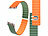 Callstel Armband für Apple Watch, 42/44/45/49mm, orange/dunkelgrün/silber Callstel Magnetische Apple Watch-Armbänder aus Silikon, doppelseitig wendbar