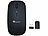 GeneralKeys 2er-Set Akku-Mini-Maus mit Bluetooth 5.2 & 2,4 GHz, weiß & schwarz GeneralKeys Geräuscharme Mini-Mäuse mit Bluetooth und USB-Empfänger