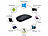 GeneralKeys 2er-Set Akku-Mini-Maus mit Bluetooth 5.2 & 2,4 GHz, weiß & schwarz GeneralKeys Geräuscharme Mini-Mäuse mit Bluetooth und USB-Empfänger