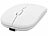 GeneralKeys 2er-Set Flache Akku-Mini-Maus mit Bluetooth 5.2 & 2,4 GHz, weiß GeneralKeys Geräuscharme Mini-Mäuse mit Bluetooth und USB-Empfänger