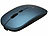 GeneralKeys 2er-Set Flache Akku-Mini-Maus mit Bluetooth 5.2 & 2,4 GHz, graublau GeneralKeys Geräuscharme Mini-Mäuse mit Bluetooth und USB-Empfänger