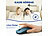 GeneralKeys 2er-Set Flache Akku-Mini-Maus mit Bluetooth 5.2 & 2,4 GHz, graublau GeneralKeys Geräuscharme Mini-Mäuse mit Bluetooth und USB-Empfänger