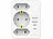 revolt 2er-Set 8-in-1 Mehrfach-Steckdosen-Adapter, USB-Ladeports, 15 Watt revolt Mehrfach-Steckdosen-Adapter mit USB-Ports und Nachtlicht
