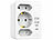 revolt 2er-Set 8-in-1 Mehrfach-Steckdosen-Adapter, USB-Ladeports, 15 Watt revolt Mehrfach-Steckdosen-Adapter mit USB-Ports und Nachtlicht