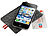 Xcase Hochwertige Filz-Tasche mit Außentasche für Smartphones bis 3.5" Xcase Schutzhüllen (Smartphone)