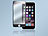 iPhone Glas: Somikon Randlos Displayschutz-Cover iPhone 6/s Plus Echtglas 9H schwarz