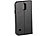 Carlo Milano Echtleder-Schutztasche mit Standfunktion für Galaxy S5, schwarz