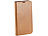 Carlo Milano Echtleder Schutztasche mit Standfunktion für Galaxy S5, braun Carlo Milano Echt Leder Hüllen mit Aufstellfunktion für Samsung