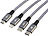 Callstel 8in1-Lade- & Datenkabel USB-C/A zu USB-C/Micro-USB/Lightning, 30cm, 3A Callstel