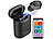 Callstel 2in1-Live-Übersetzer und In-Ear-Mono-Headset mit Powerbank-Box & App Callstel 2in1-Live-Übersetzer & In-Ear-Mono-Headsets, mit Powerbank-Ladeboxen