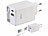 revolt USB-GaN-Netzteil mit 2x USB-C und 1x USB-A, Power Delivery bis 45 Watt revolt GaN-USB-Wand-Netzteile mit ausziehbaren Kabeln 