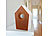PEARL 2er-Set Vogelgesang-Box mit Bewegungssensor, 120 s, Teak-Holz-Optik PEARL Vogelgesang-Boxen mit Bewegungs-Sensor