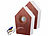 PEARL 2er-Set Vogelgesang-Box mit Bewegungssensor, 120 s, Teak-Holz-Optik PEARL Vogelgesang-Boxen mit Bewegungs-Sensor
