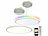 Luminea Home Control 2er-Set Super Slim WLAN-CCT-LED-Deckenlampen, App, Hängehalterung Luminea Home Control Super-Slim-LED-Deckenlampen mit Hängehalterung, RGB-Backlight, WLAN und Fernbedienung 