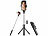 Somikon Mini 2in1-Smartphone-Stativ & Selfie-Stick, BT-Fernauslöser, 24-67cm Somikon Selfie-Sticks und Smartphone-Stative