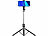 Somikon 2in1-Smartphone-Selfie-Stativ, bis 170 cm, mit Bluetooth-Fernauslöser Somikon Selfie-Sticks und Smartphone-Stative 