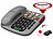simvalley communications Senioren-Notruf-Telefon, Garantruf Easy, SOS-Taster, inkl. TAE-Adapter simvalley communications Senioren-Notruf-Festnetztelefone mit Notruf-Taster und Freisprech-Funktion