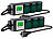 revolt 2er-Set 3-fach-Outdoor-Steckdosenleisten & Energiekostenmesser, 3.680W revolt Spritzwassergeschützte 3-fach-Steckdosenleisten mit Energiekostenmesser 