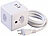 revolt 4-fach-Steckdosen-Würfel mit USB-C PD 20 W & 2x USB-A, QC, Halterung revolt Steckdosen-Würfel mit USB-Ports (Schweizer Stecker-Typ J)