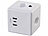 revolt 4-fach-Steckdosen-Würfel mit USB-C PD 20 W & 2x USB-A, QC, Halterung revolt Steckdosen-Würfel mit USB-Ports (Schweizer Stecker-Typ J)