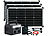 revolt Tragbare Powerstation & Solargenerator 512 Wh, USV, App, 3x 60-W-Panel revolt 2in1-Solar-Generatoren & Powerbanks mit externer Solarzelle für ortsfesten Betrieb