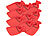 Lunartec Vliesbezug mit Stickerei für 1-Liter-Wärmflasche, rot, 10er-Set Lunartec