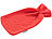PEARL Wärmflasche Größe M mit flauschigem Vlies-Bezug, rot, 1 Liter PEARL