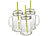 Getränkespender Glas: PEARL 4-teiliges Set aus Getränkespender und 3 Trinkgläser im Retrolook