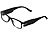 PEARL Modische Brille mit integriertem LED-Leselicht, ohne Sehstärke PEARL Brillen mit LED-Leselichtern