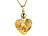 St. Leonhard Glas-Herzanhänger mit 23K-Blattgold inkl. vergoldeter Kette St. Leonhard Damen Halsketten mit Blattgold-Anhängern